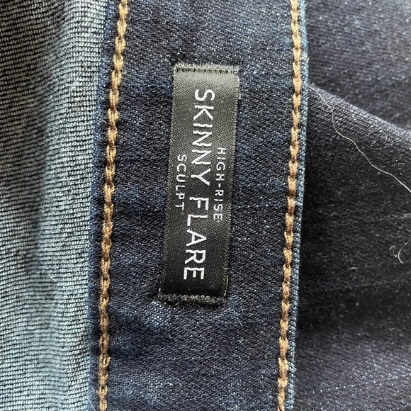 White House Black Market Dark Indigo High-Rise Skinny Flare Jeans - Picture 9 of 11